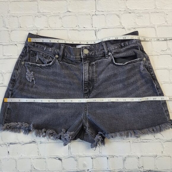 Loft Woman’s washed out black raw hem high rise jean shorts size 6/28 - Picture 4 of 12